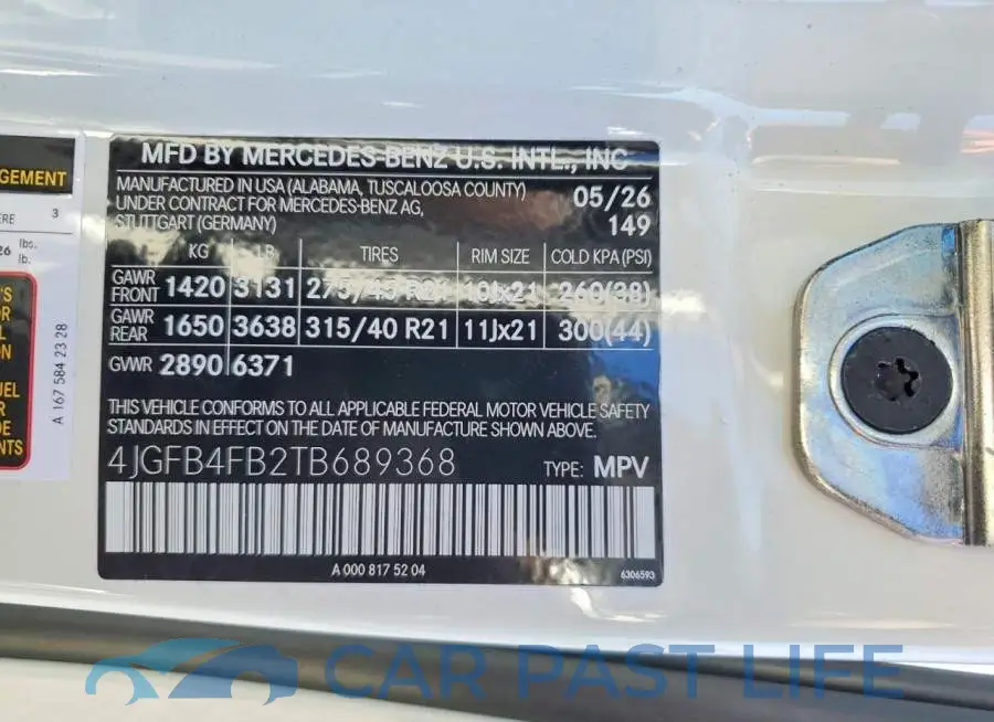 4JGFB4FB2TB689368# 13