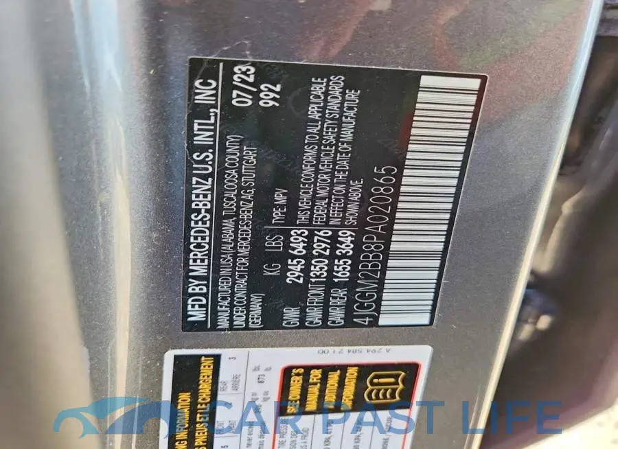 4JGGM2BB8PA020865# 13