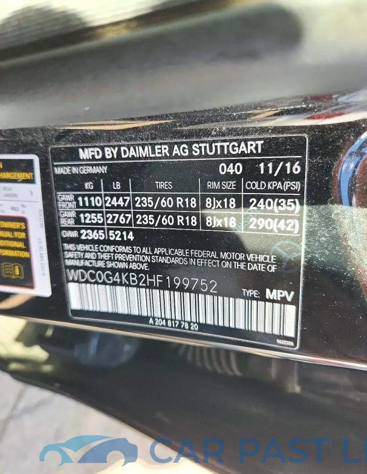 WDC0G4KB2HF199752# 13