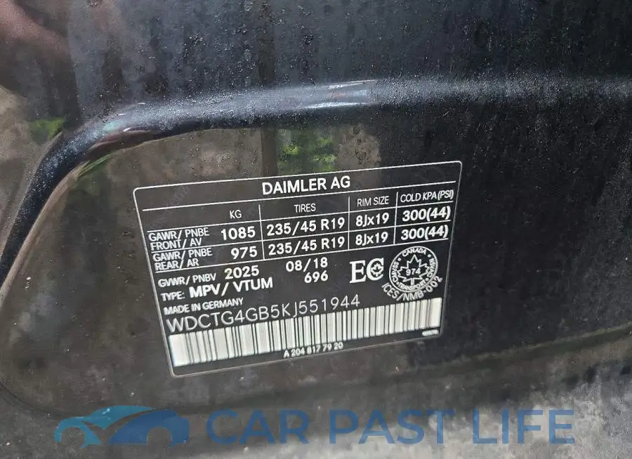 WDCTG4GB5KJ551944# 13