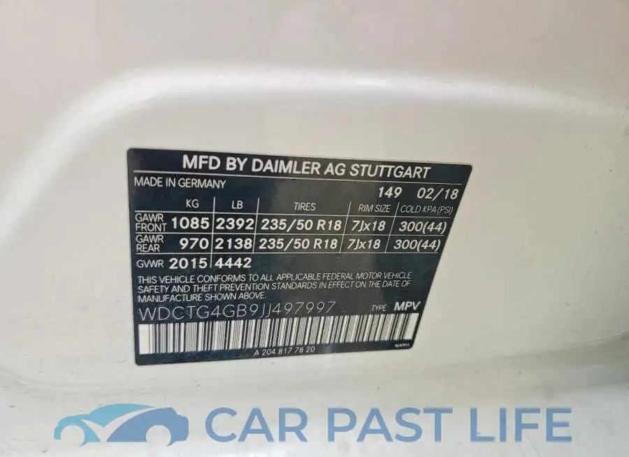 WDCTG4GB9JJ497997# 13