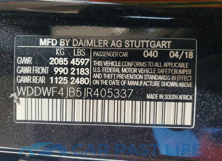 WDDWF4JB5JR405337# 13