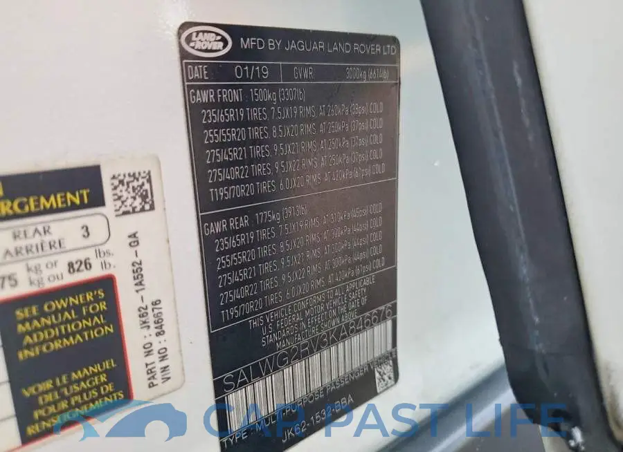 SALWG2RV3KA846676# 13