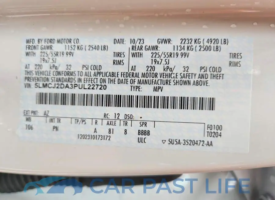 5LMCJ2DA3PUL22720# 13