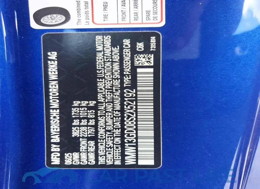 WMW13GD08S2X52192# 13
