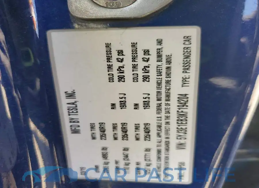 5YJ3E1EB3KF194204# 12