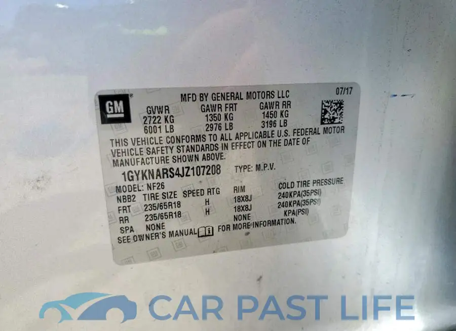 1GYKNARS4JZ107208# 12