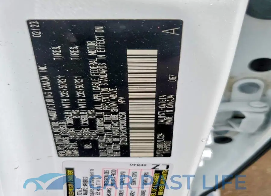 2T2BCMEA2PC003258# 14