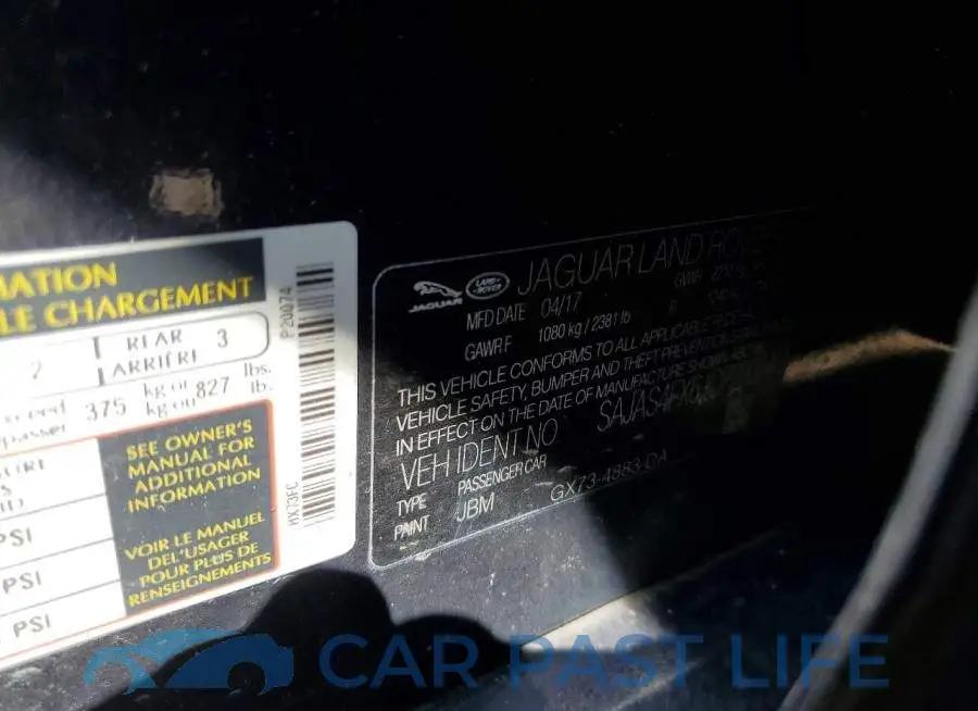 SAJAS4FX6JCP20074# 13