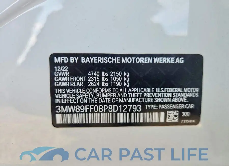 3MW89FF08P8D12793# 13