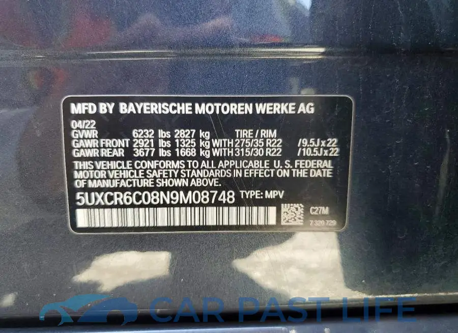 5UXCR6C08N9M08748# 13