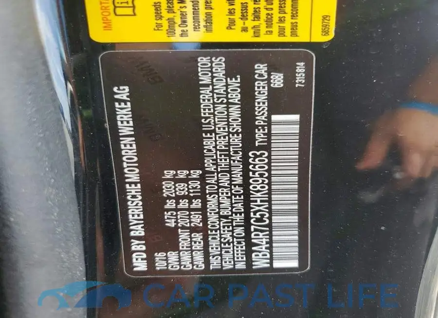 WBA4R7C5XHK895663# 12