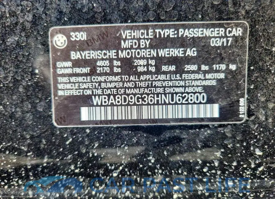 WBA8D9G36HNU62800# 12