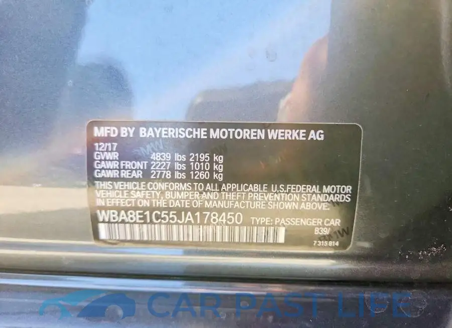 WBA8E1C55JA178450# 12