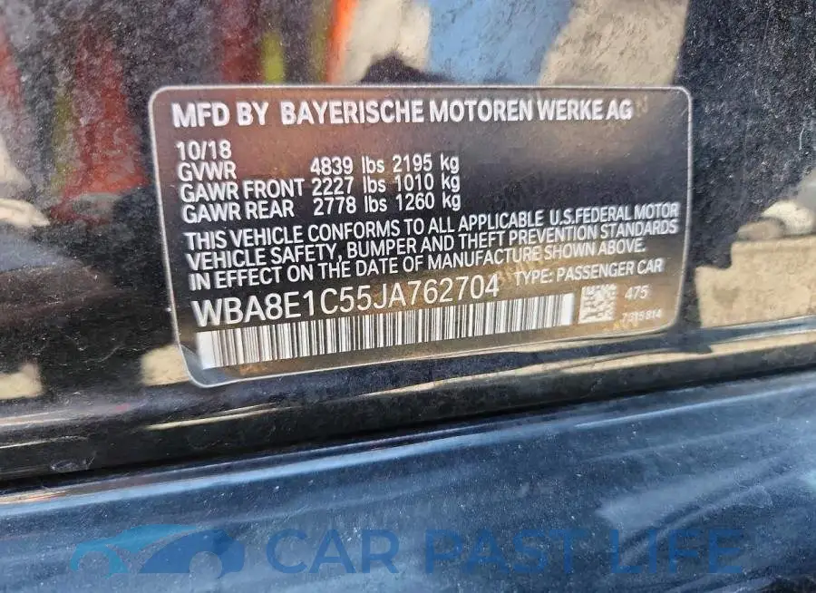 WBA8E1C55JA762704# 12