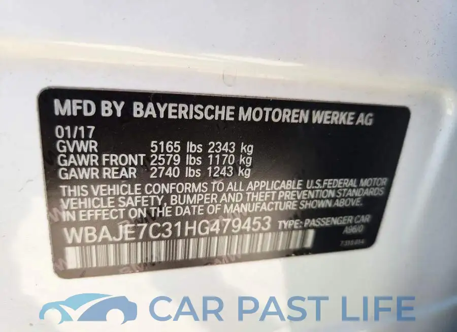 WBAJE7C31HG479453# 12