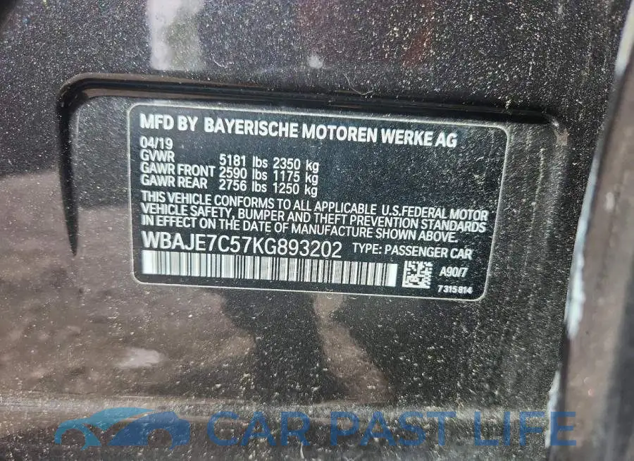 WBAJE7C57KG893202# 12