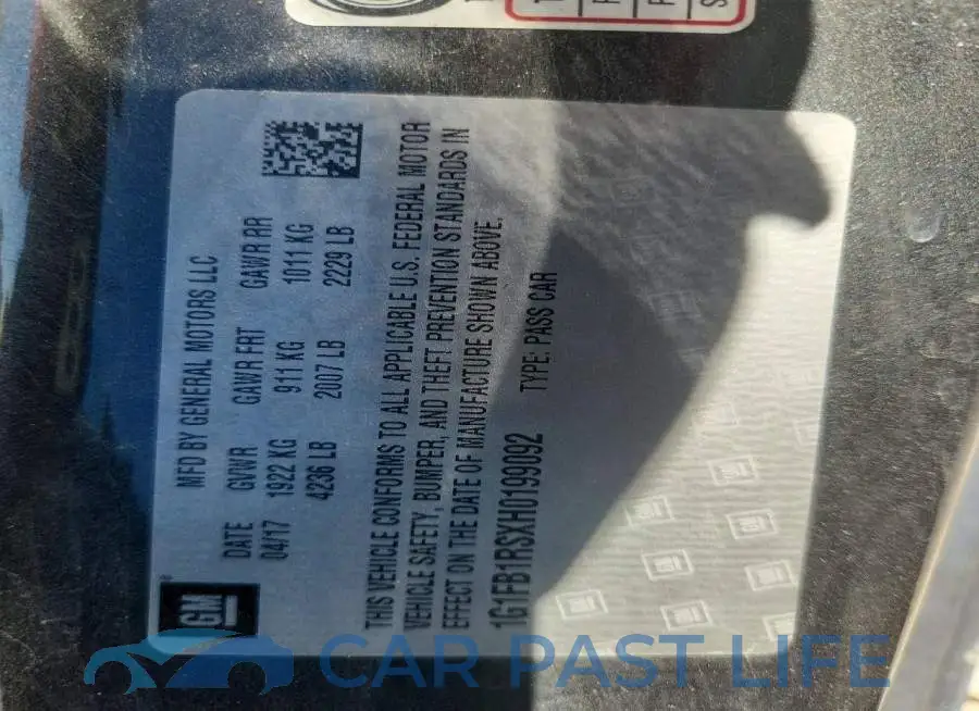 1G1FB1RSXH0199092# 12