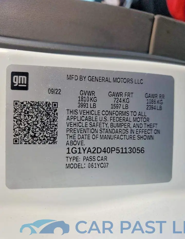 1G1YA2D40P5113056# 12