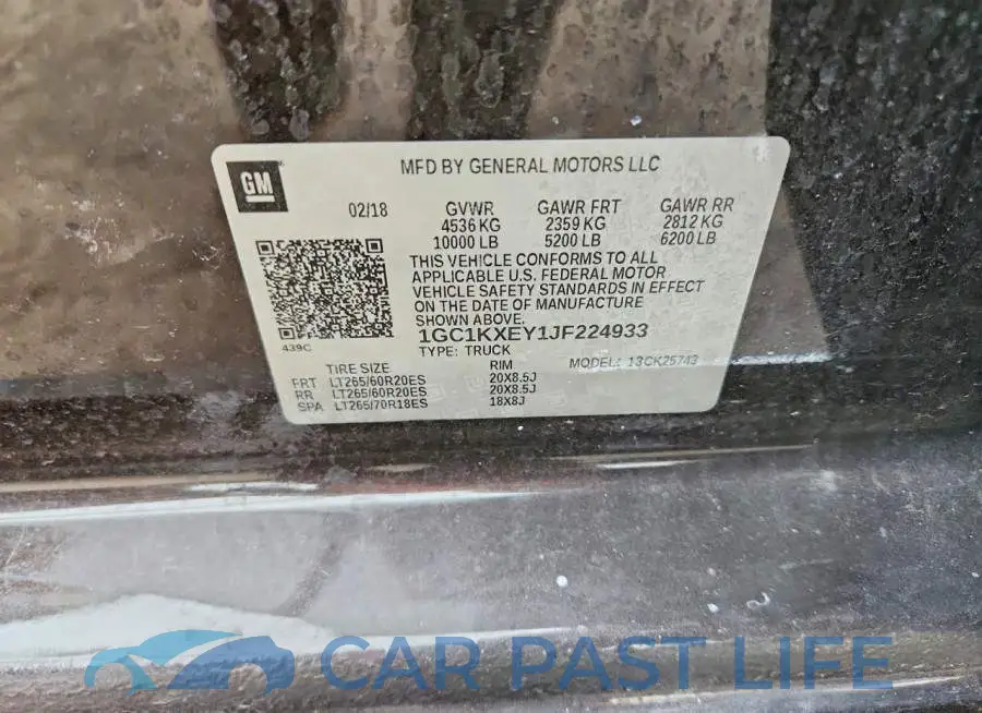 1GC1KXEY1JF224933# 12