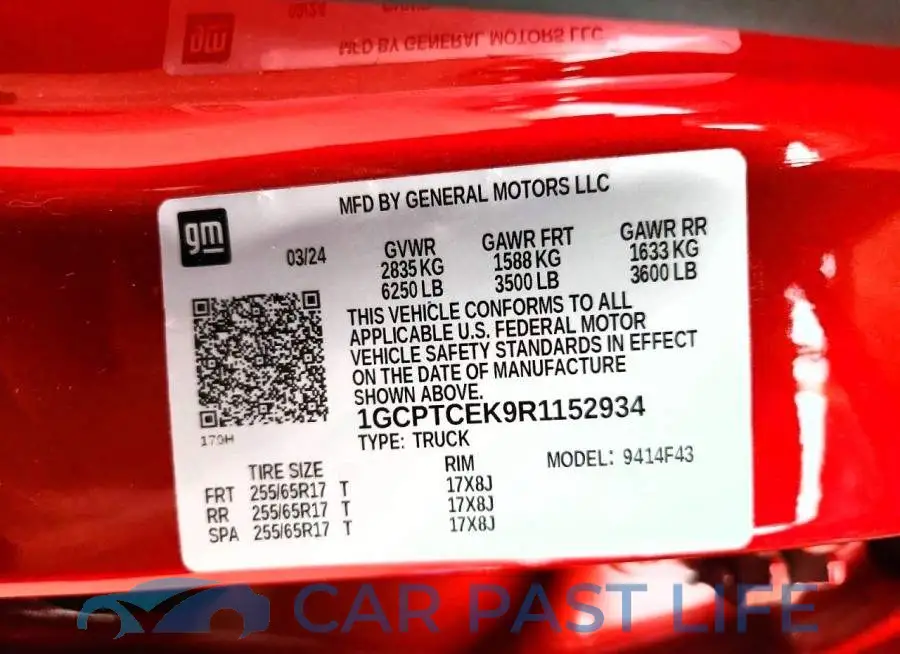 1GCPTCEK9R1152934# 12