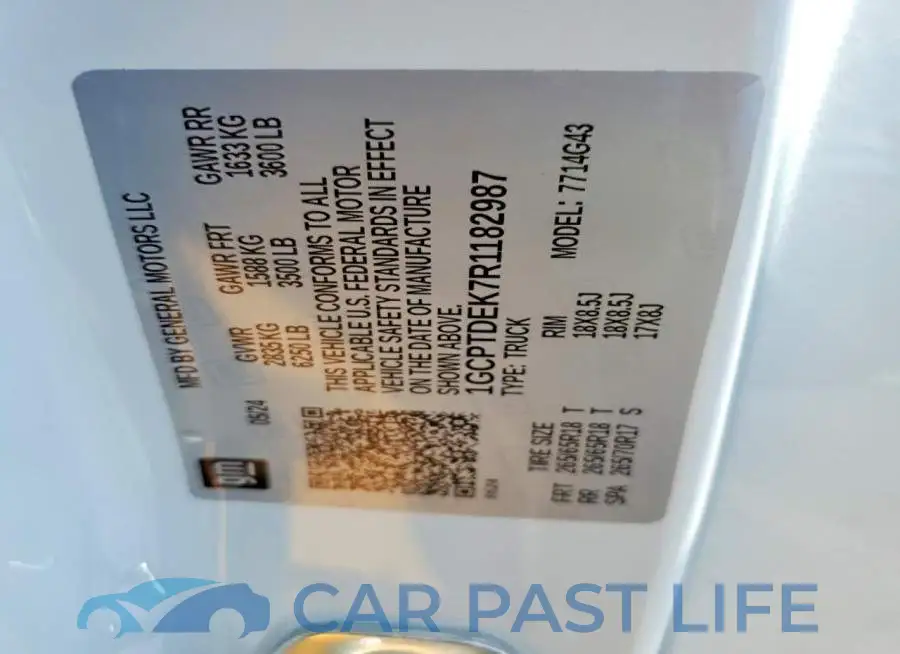 1GCPTDEK7R1182987# 13