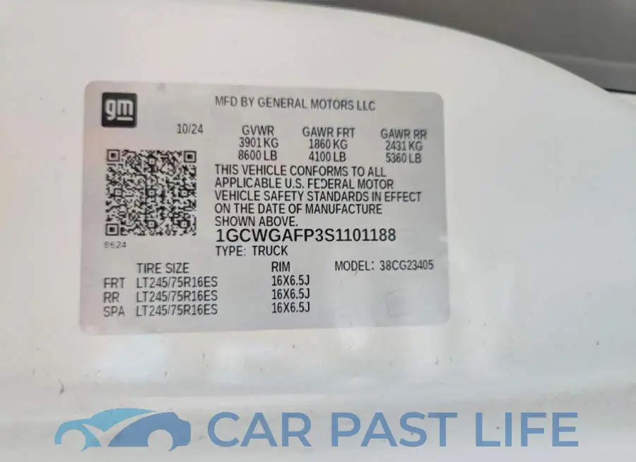 1GCWGAFP3S1101188# 12