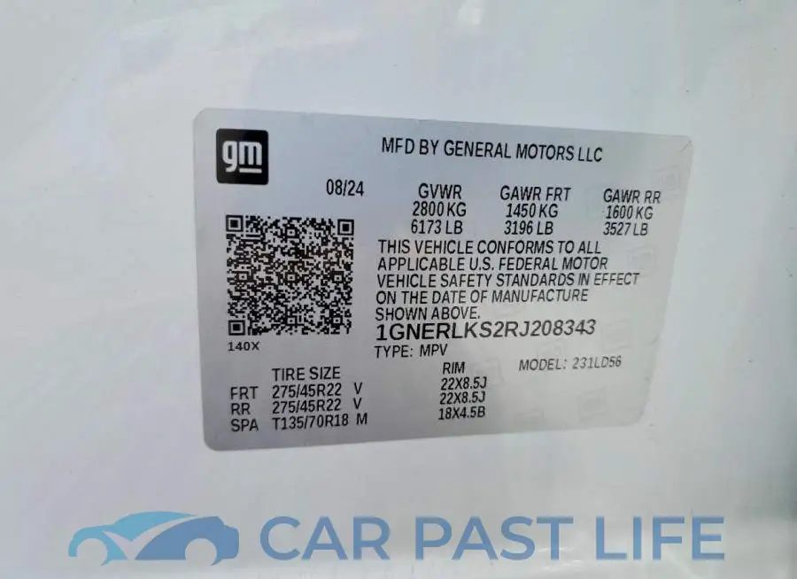 1GNERLKS2RJ208343# 13