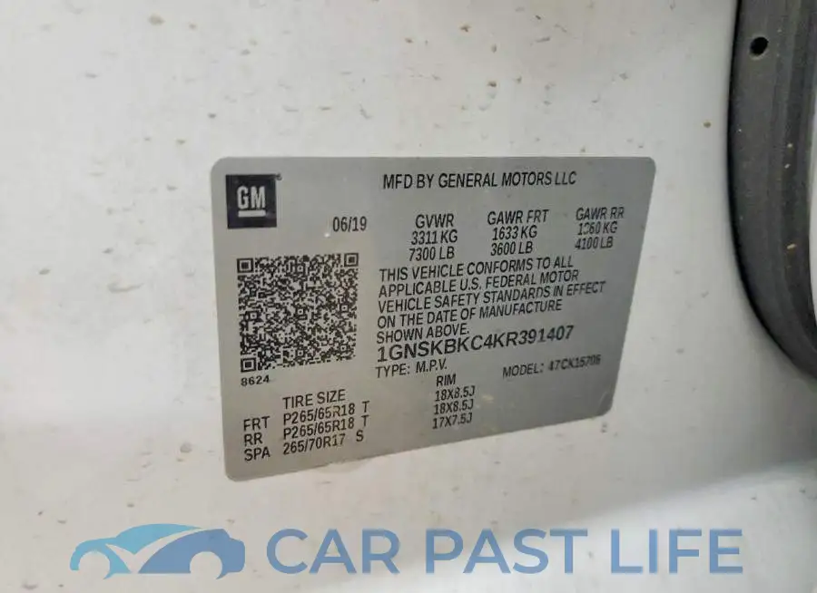 1GNSKBKC4KR391407# 13