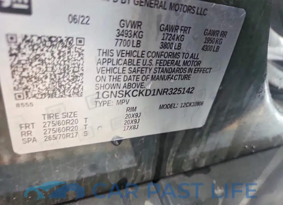 1GNSKCKD1NR325142# 12