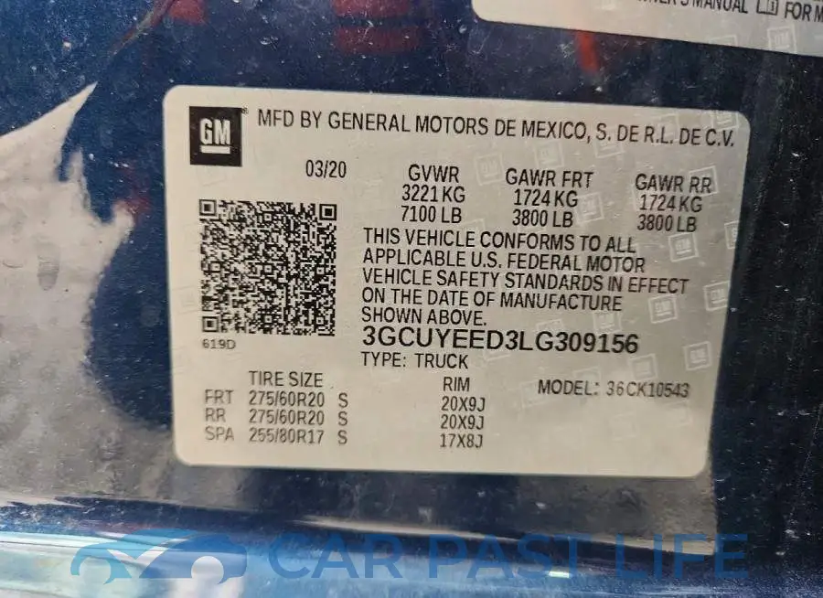 3GCUYEED3LG309156# 12