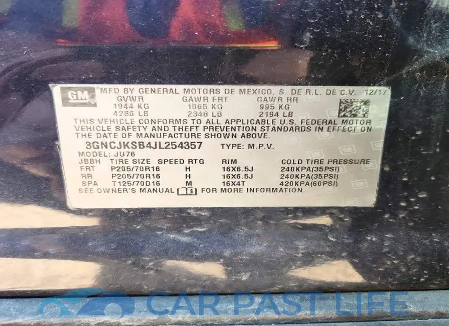 3GNCJKSB4JL254357# 13