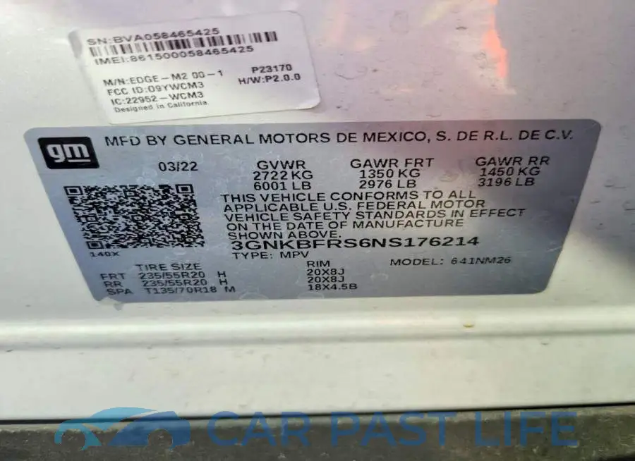 3GNKBFRS6NS176214# 13