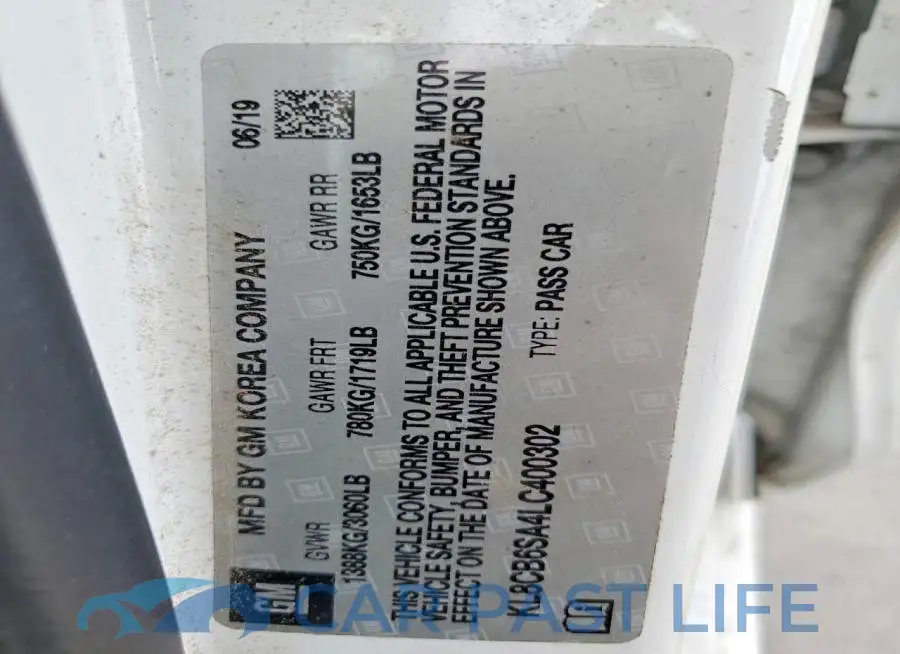 KL8CB6SA4LC400302# 12
