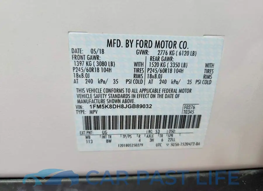 1FM5K8DH8JGB89032# 14