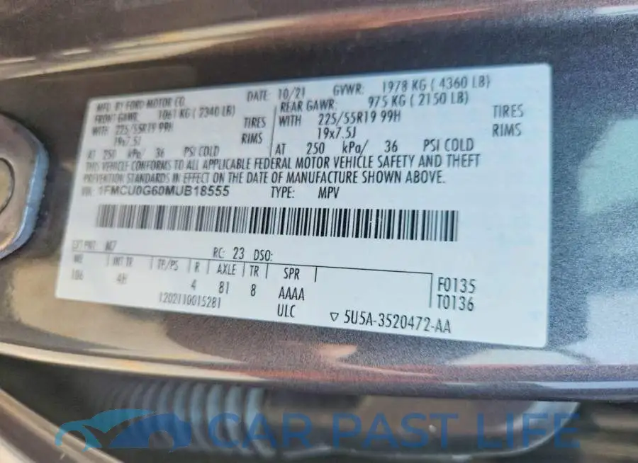1FMCU0G60MUB18555# 13