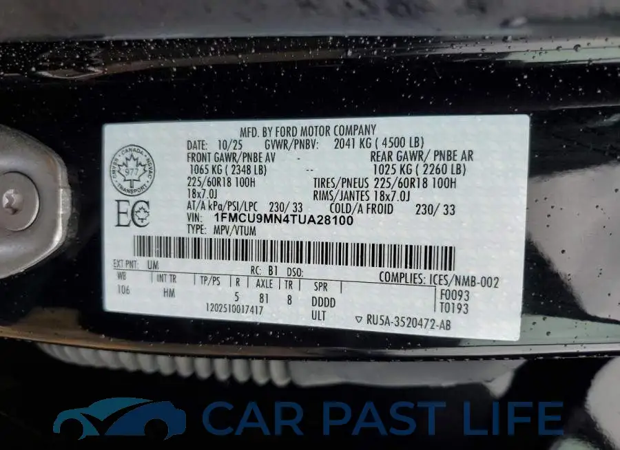 1FMCU9MN4TUA28100# 13