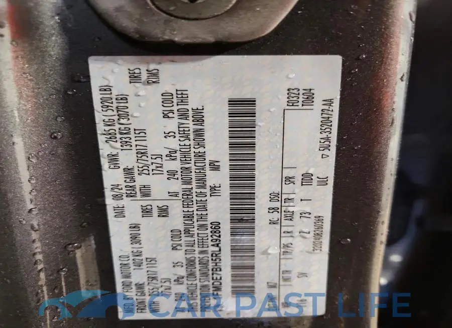 1FMDE7BH5RLA92860# 12