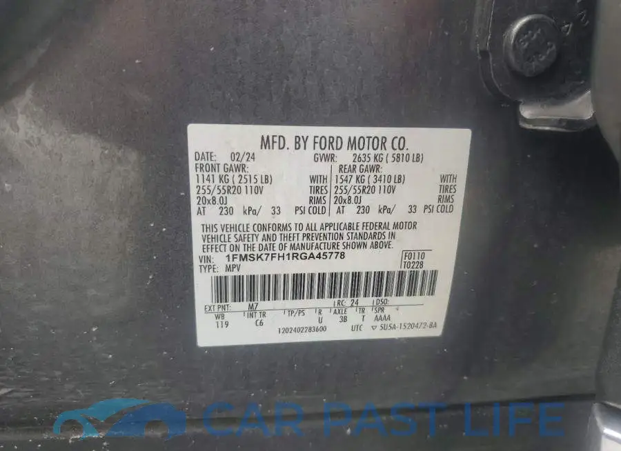 1FMSK7FH1RGA45778# 13