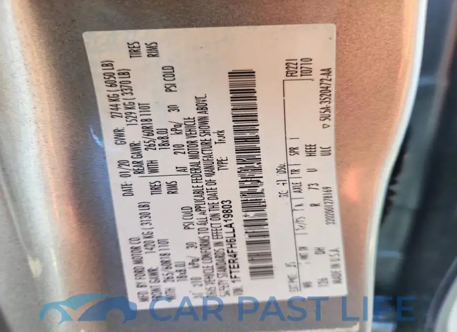 1FTER4FH6LLA19803# 12
