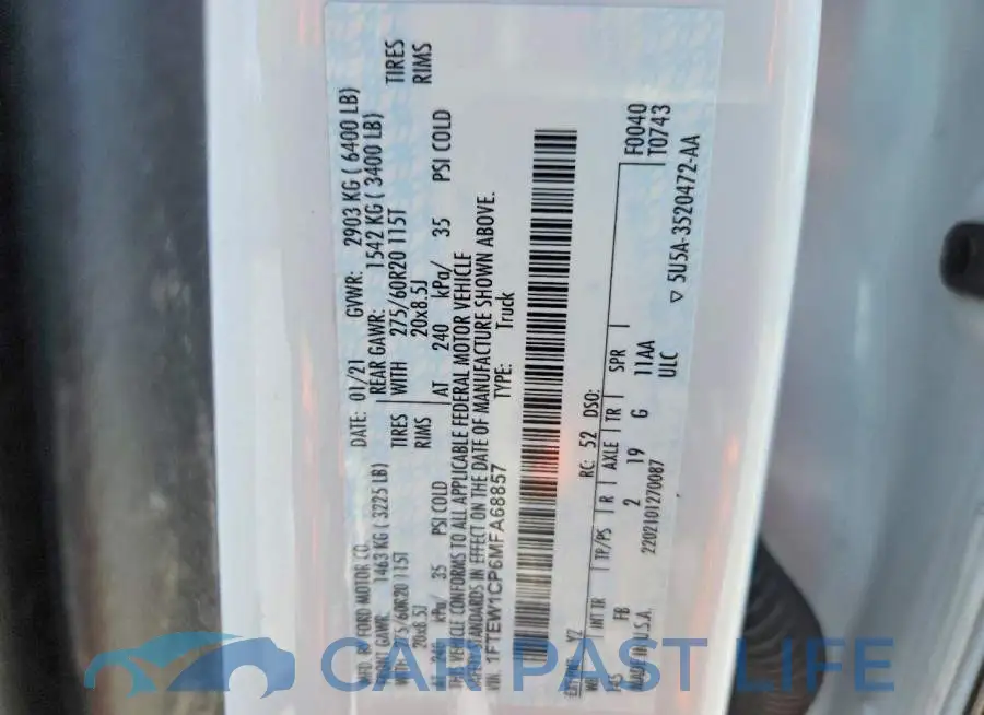 1FTEW1CP6MFA68857# 13
