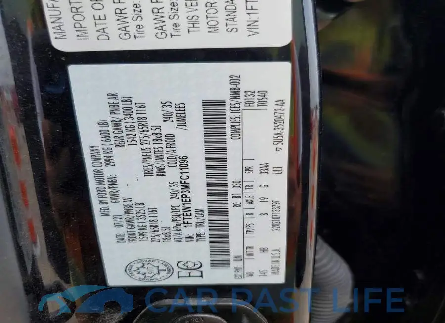 1FTEW1EP3MFC11096# 12