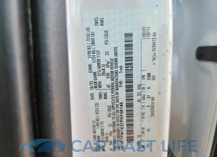 1FTFW1E57PKF68148# 13