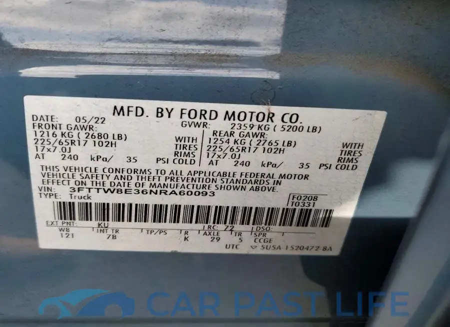 3FTTW8E36NRA60093# 12
