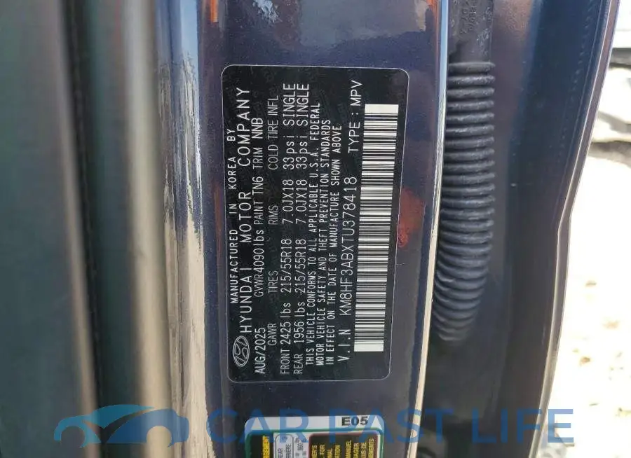 KM8HF3ABXTU378418# 12