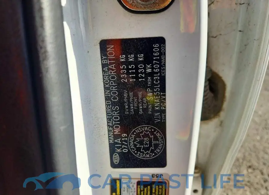 KNAE55LC3L6071606# 12