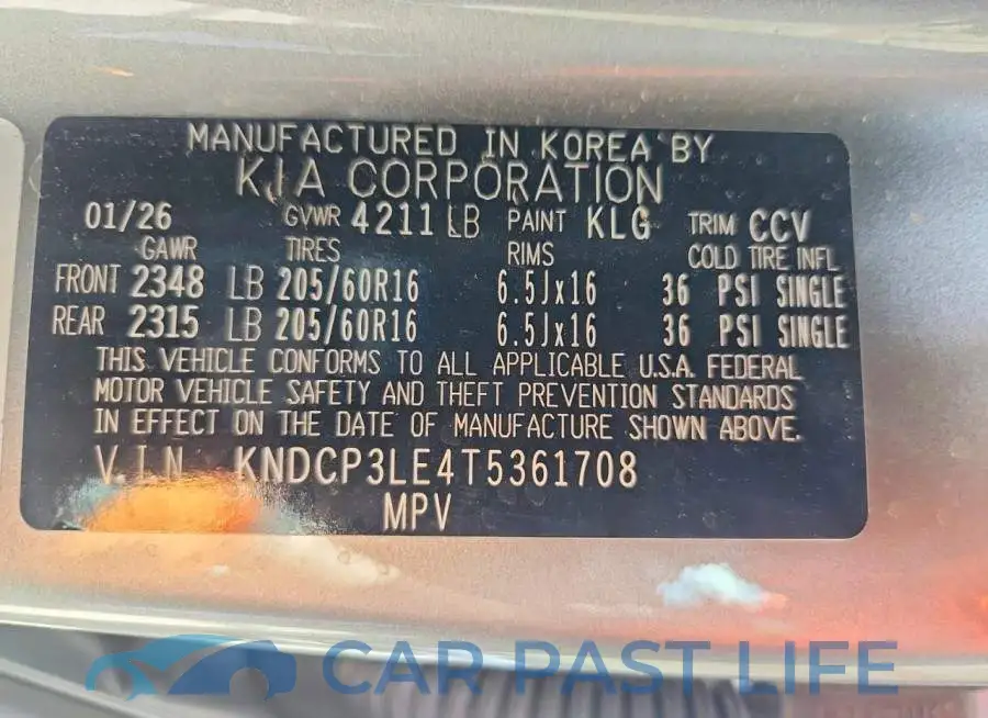 KNDCP3LE4T5361708# 13