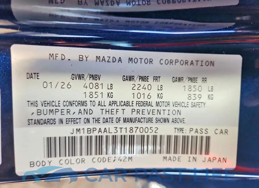 JM1BPAAL3T1870052# 12