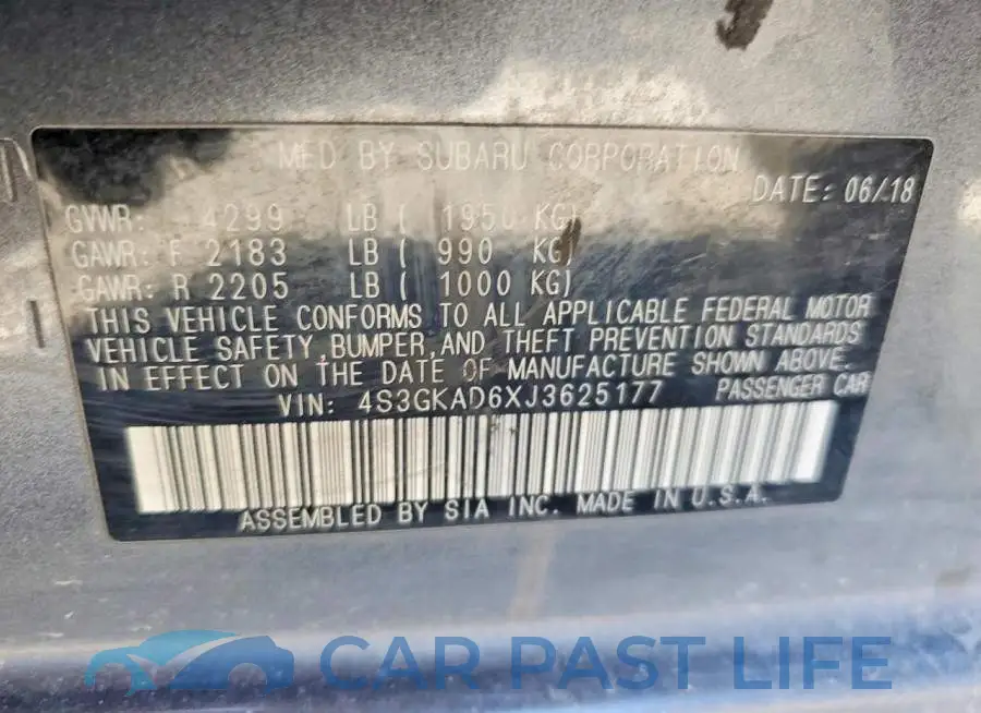 4S3GKAD6XJ3625177# 12