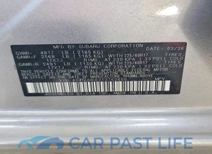 4S4GUHD62T3762650# 14
